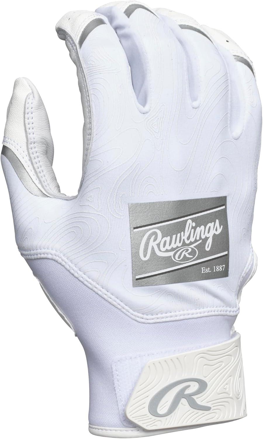 imageRawlings  Clout Baseball Batting Gloves  Youth Sizes  Multiple ColorsWHITEWHITE