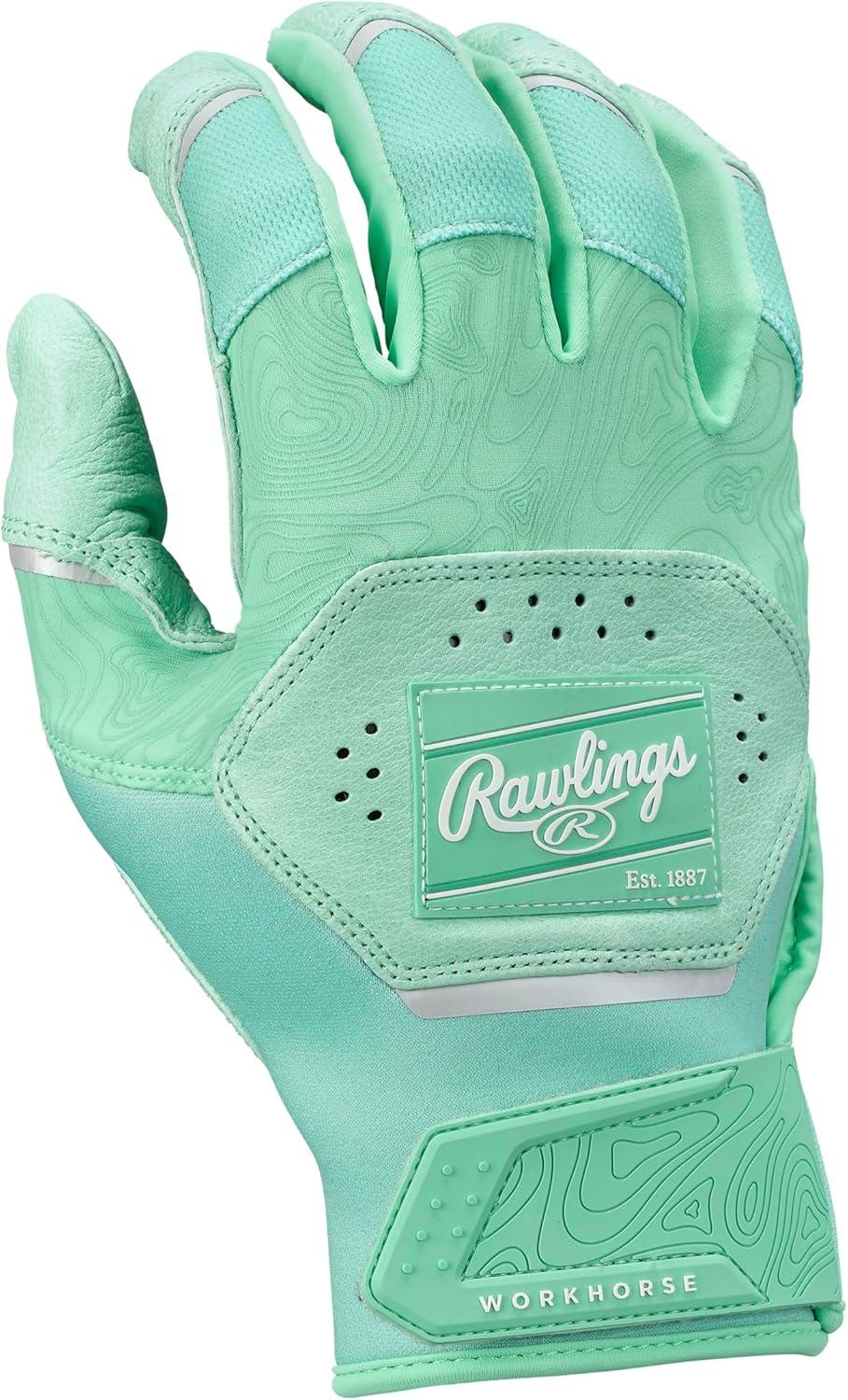 imageRawlings  Workhorse Baseball Batting Gloves  Adult Sizes  Multiple ColorsMintMint