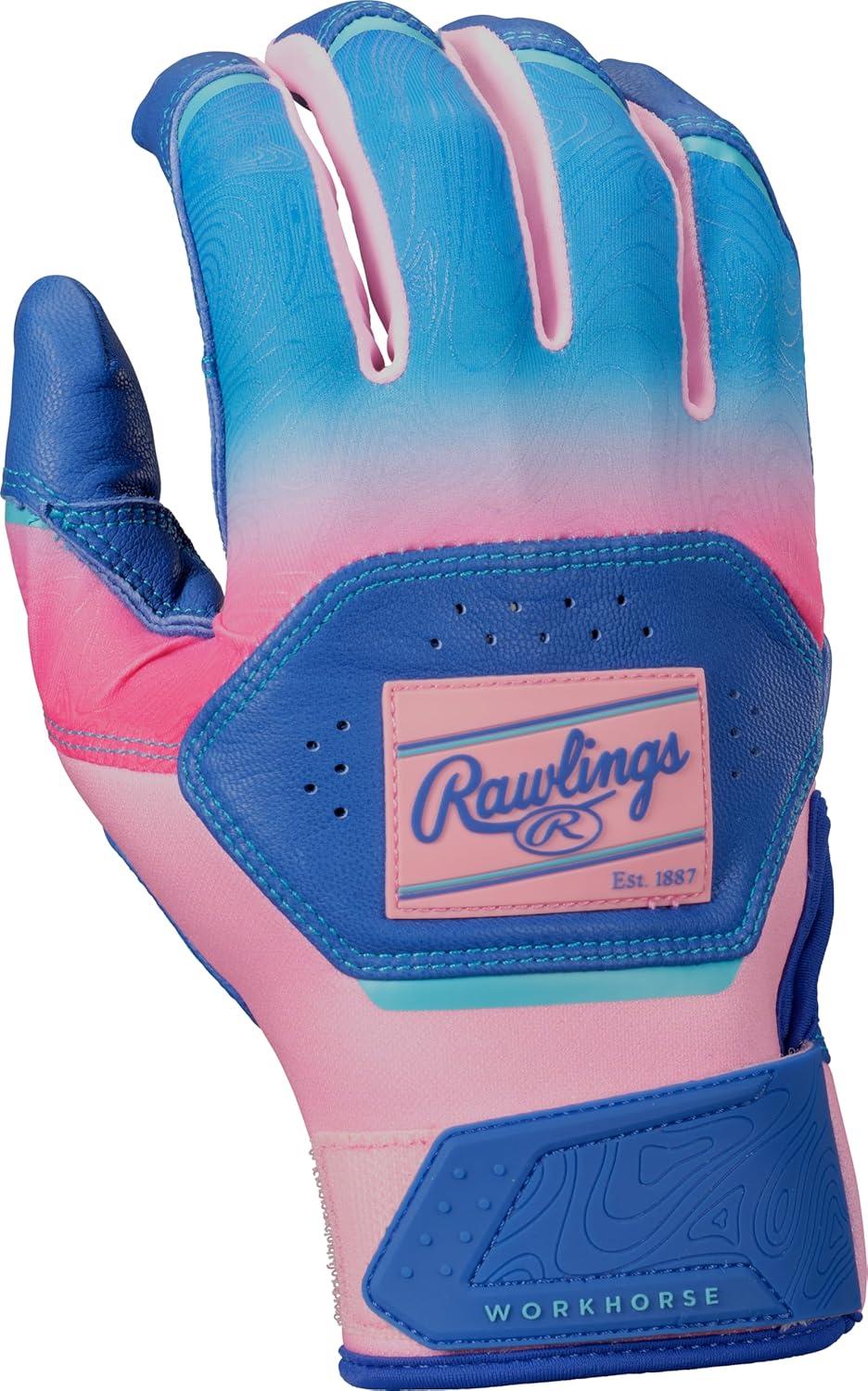 imageRawlings Workhorse Baseball Batting Gloves Adult Sizes Multiple ColorsRoyal Pink