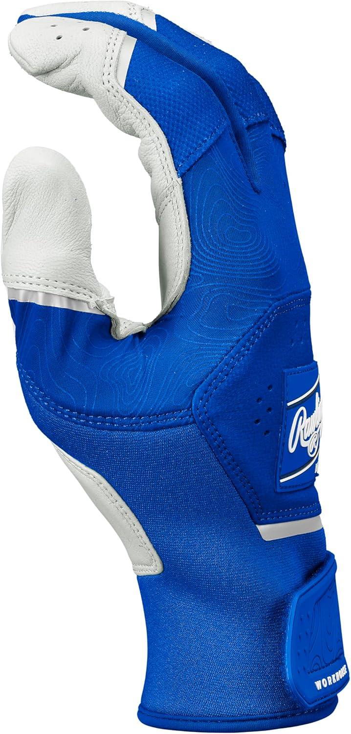 imageRawlings  Workhorse Baseball Batting Gloves  Adult Sizes  Multiple ColorsWhiteRoyal