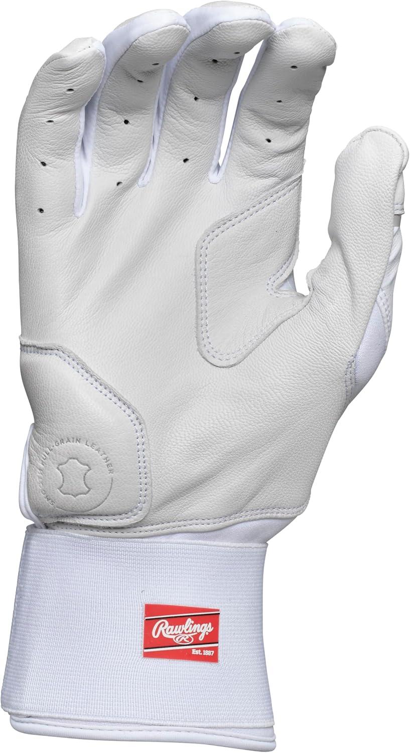 imageRawlings  Workhorse Baseball Batting Gloves  Compression Strap  Adult Sizes  Multiple ColorsWHITE