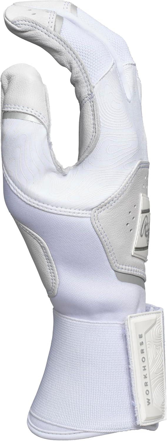 imageRawlings  Workhorse Baseball Batting Gloves  Compression Strap  Adult Sizes  Multiple ColorsWHITE