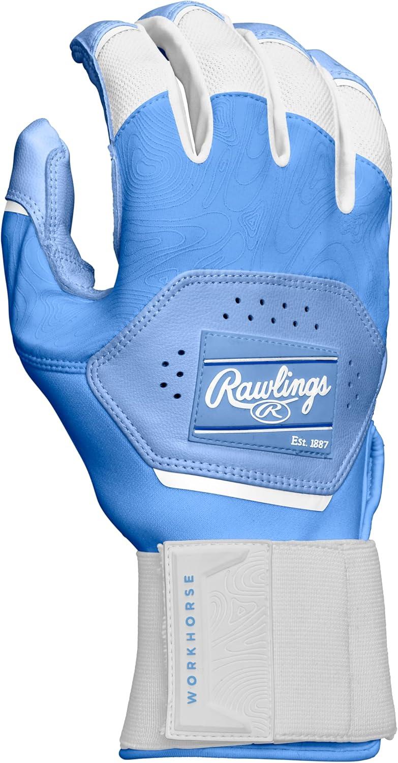 imageRawlings  Workhorse Baseball Batting Gloves  Compression Strap  Youth Sizes  Multiple ColorsCOLUMBIA BLUE