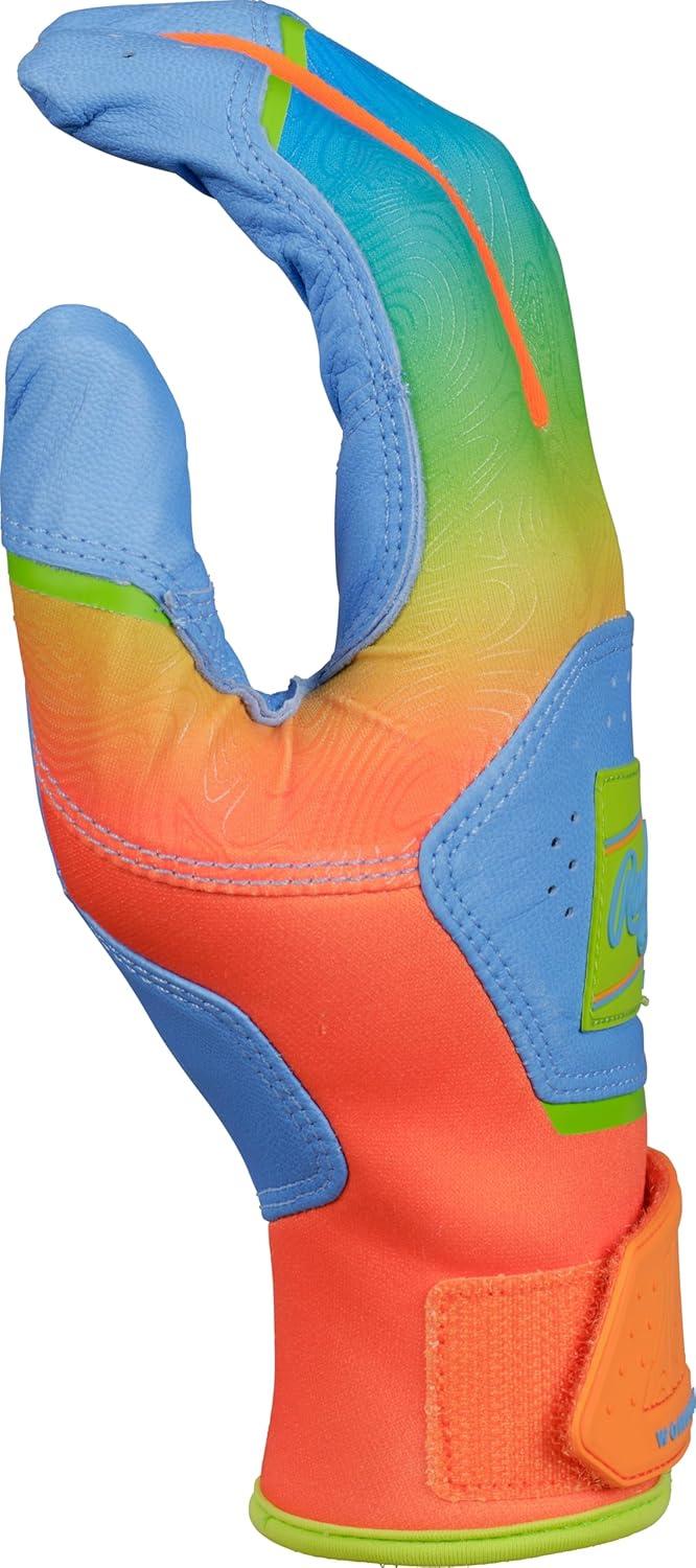 imageRawlings  Workhorse Baseball Batting Gloves  Youth Sizes  Multiple ColorsColumbia Blue  Orange