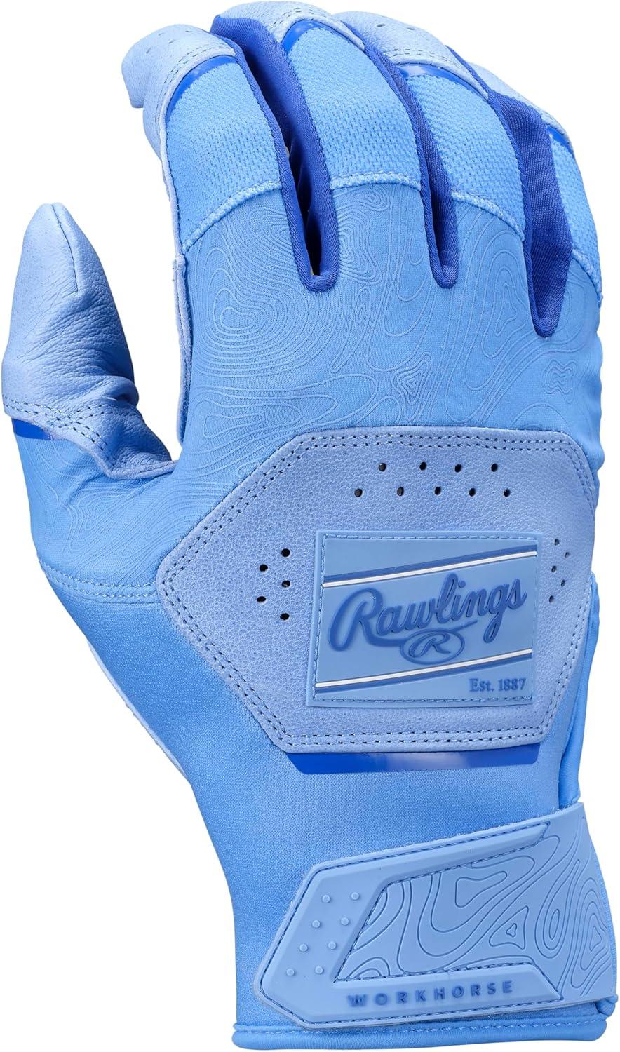 imageRawlings  Workhorse Baseball Batting Gloves  Youth Sizes  Multiple ColorsColumbia BlueRoyal