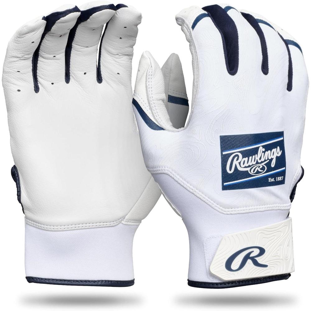imageRawlings  Clout Baseball Batting Gloves  Youth Sizes  Multiple ColorsWHITENAVY