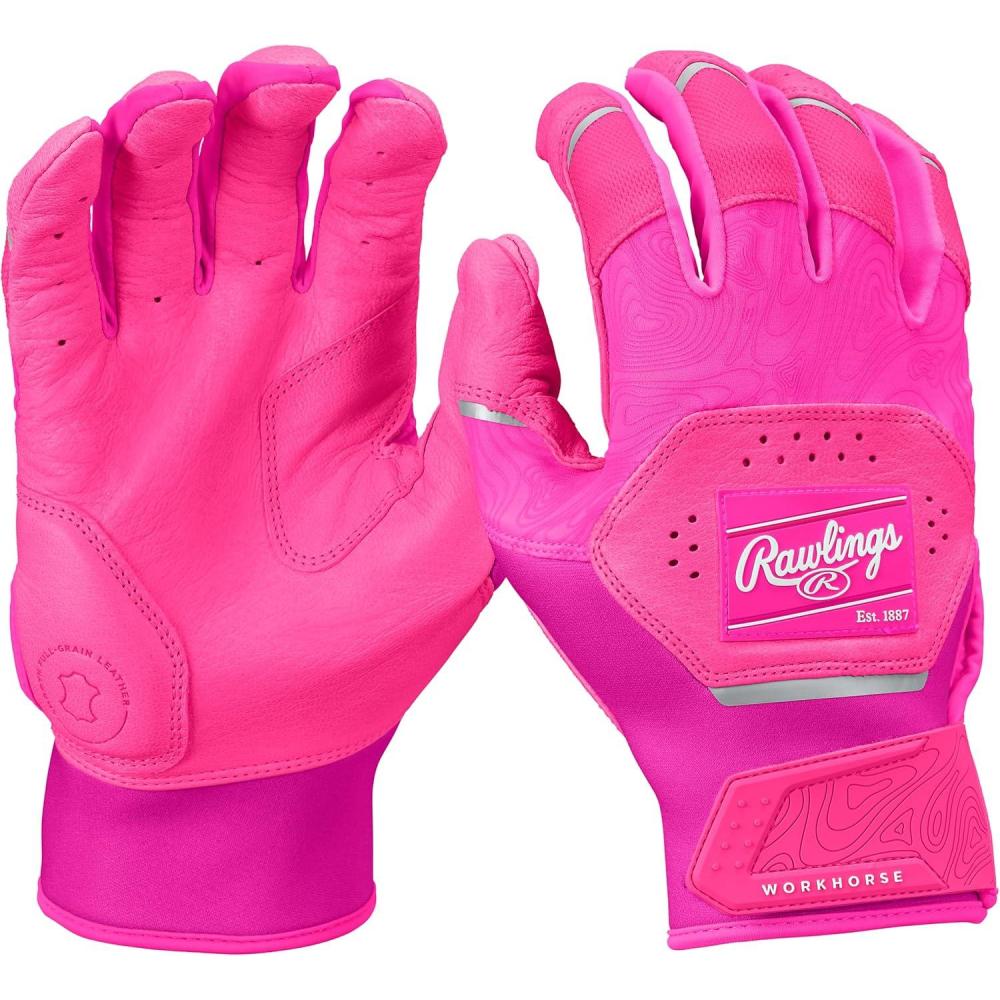 imageRawlings  Workhorse Baseball Batting Gloves  Adult Sizes  Multiple ColorsElectric Unicorn Pink