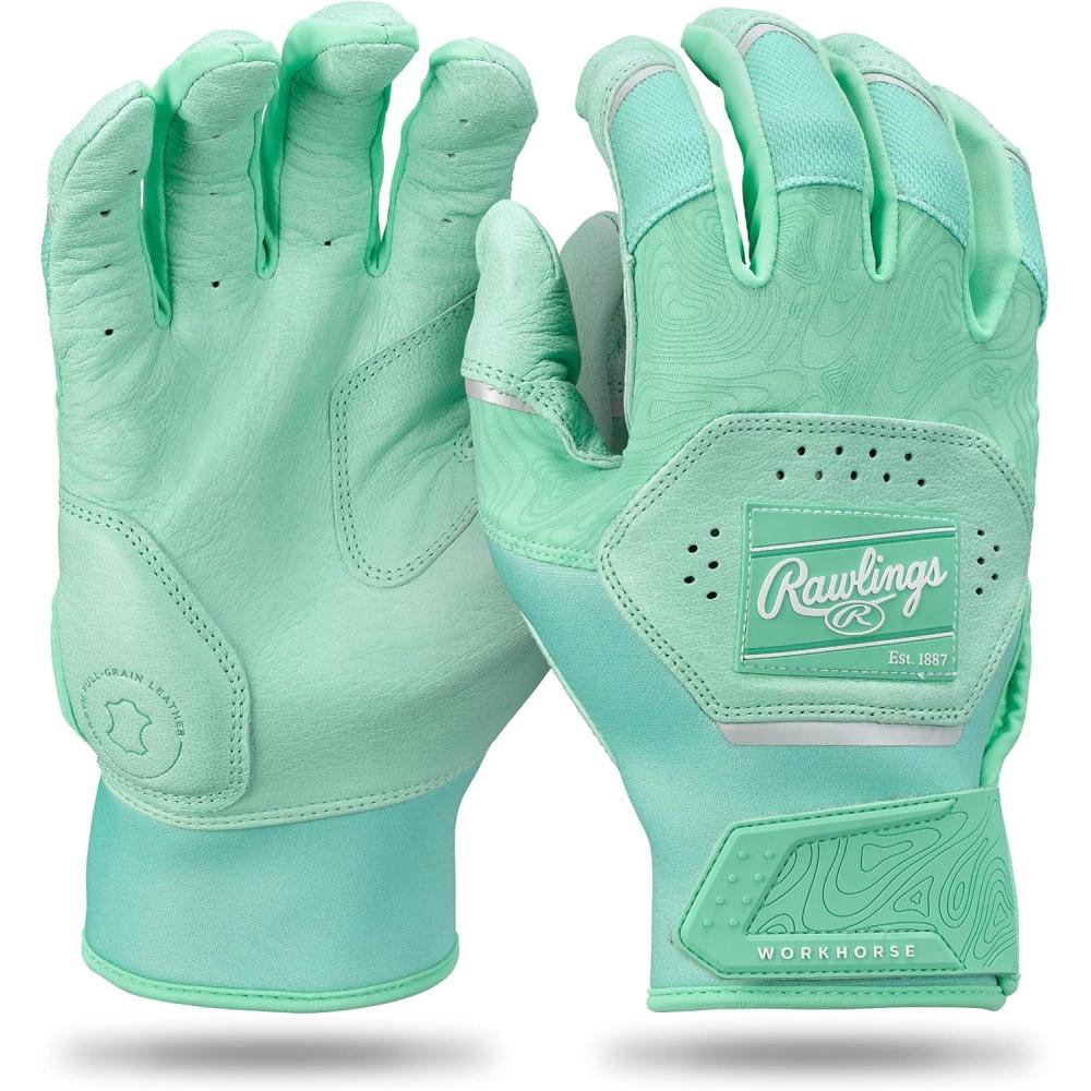 imageRawlings  Workhorse Baseball Batting Gloves  Adult Sizes  Multiple ColorsMintMint