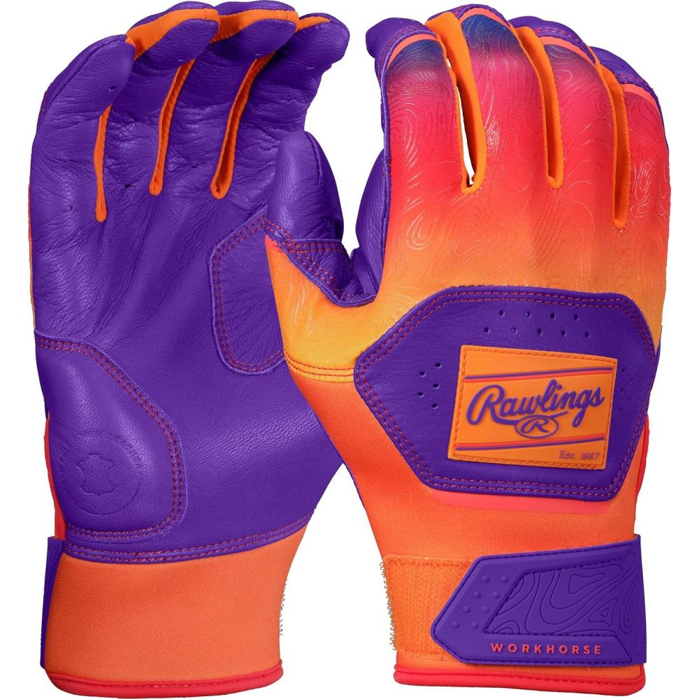 imageRawlings  Workhorse Baseball Batting Gloves  Youth Sizes  Multiple ColorsPurple  Orange