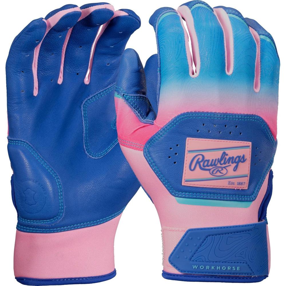 imageRawlings  Workhorse Baseball Batting Gloves  Youth Sizes  Multiple ColorsRoyal  Pink