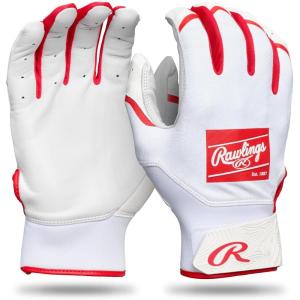 Rawlings | Clout Baseball Batting Gloves | Youth Sizes | Multiple Colors(WHITE/SCARLET)