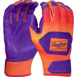 Rawlings | Workhorse Baseball Batting Gloves | Adult Sizes | Multiple Colors(Purple / Orange)