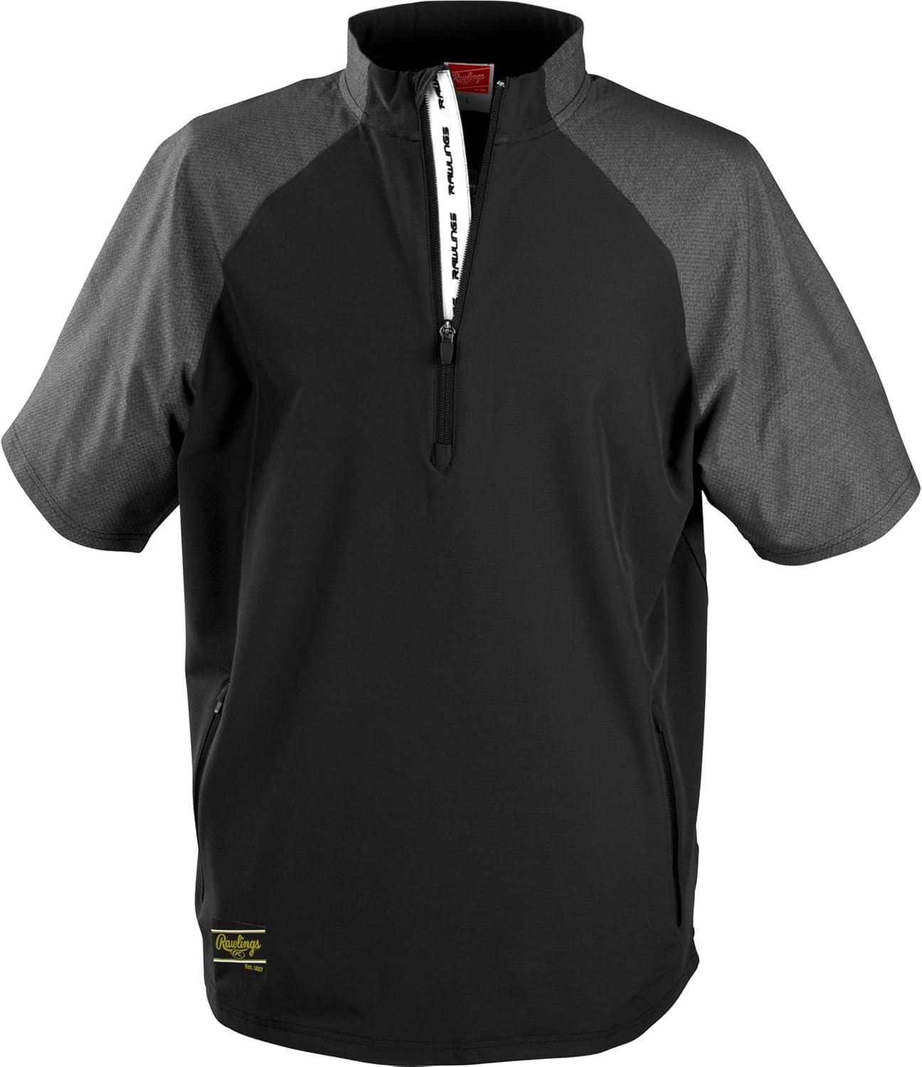 imageRawlings Mens Rawlings  Colorsync Short Sleeve Cage Jacket  Adult Sizes  Multiple ColorsBlack