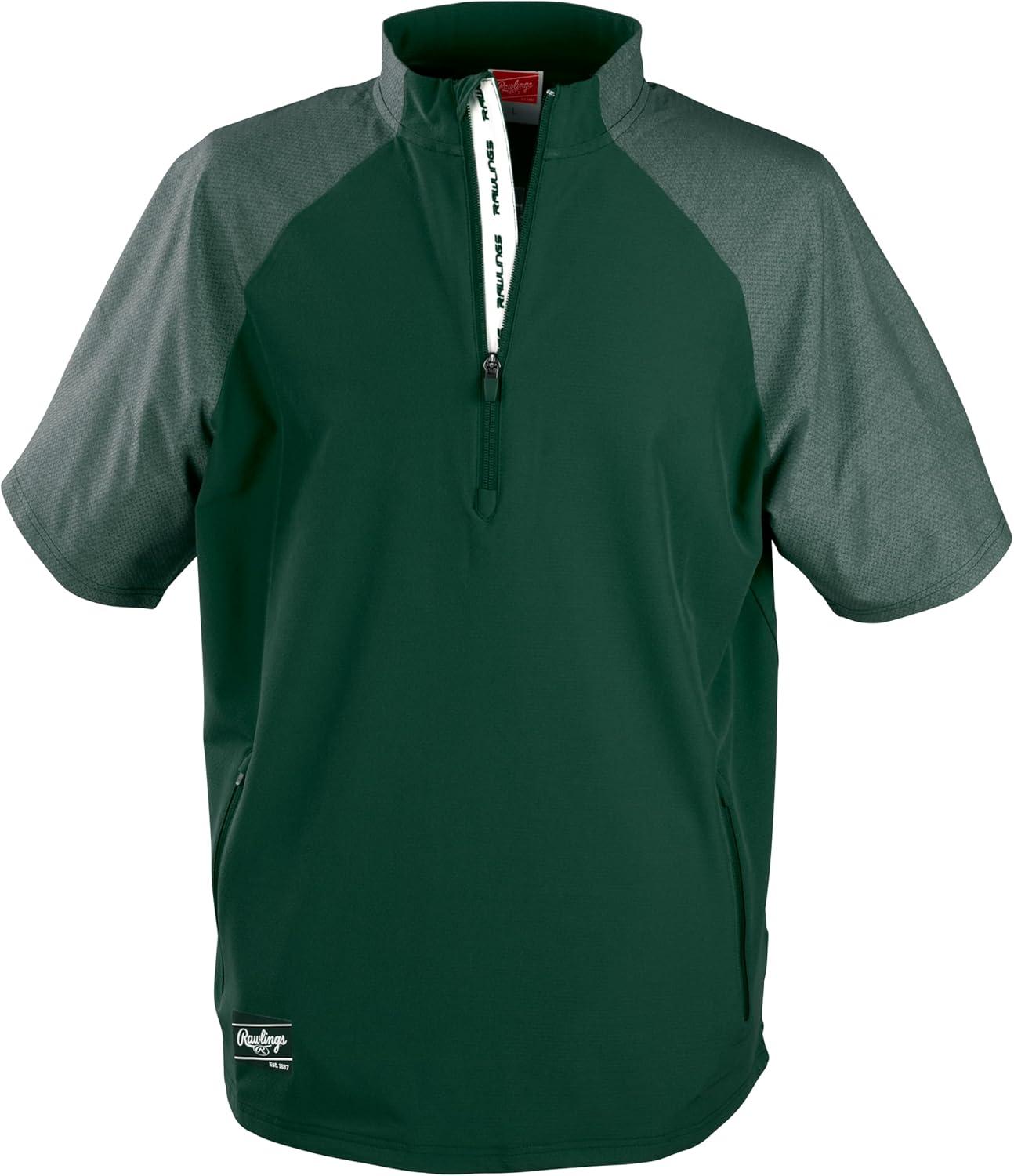 imageRawlings Mens Rawlings  Colorsync Short Sleeve Cage Jacket  Adult Sizes  Multiple ColorsDark Green