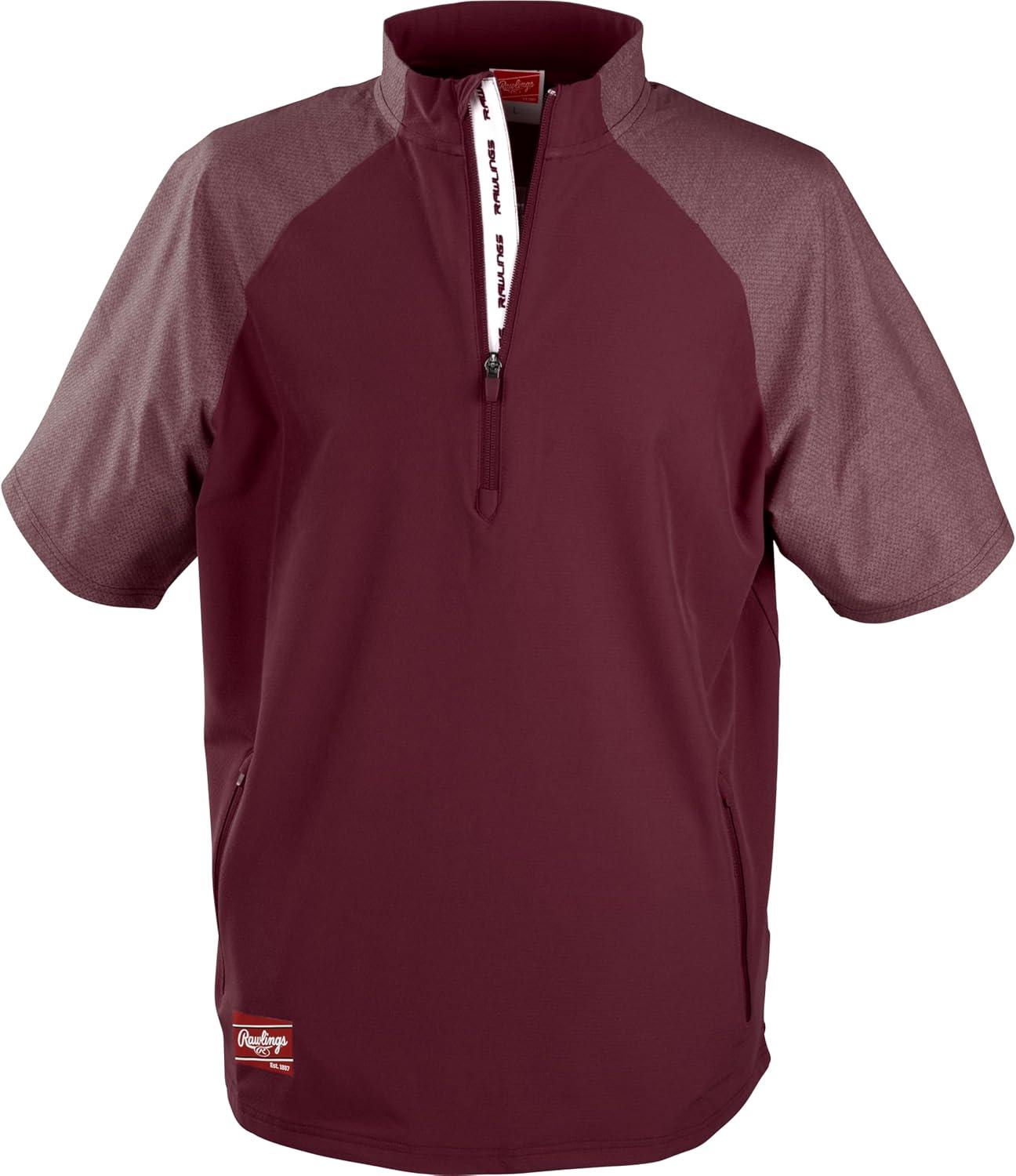 imageRawlings Mens Rawlings Colorsync Short Sleeve Cage Jacket Adult Sizes Multiple ColorsMaroon