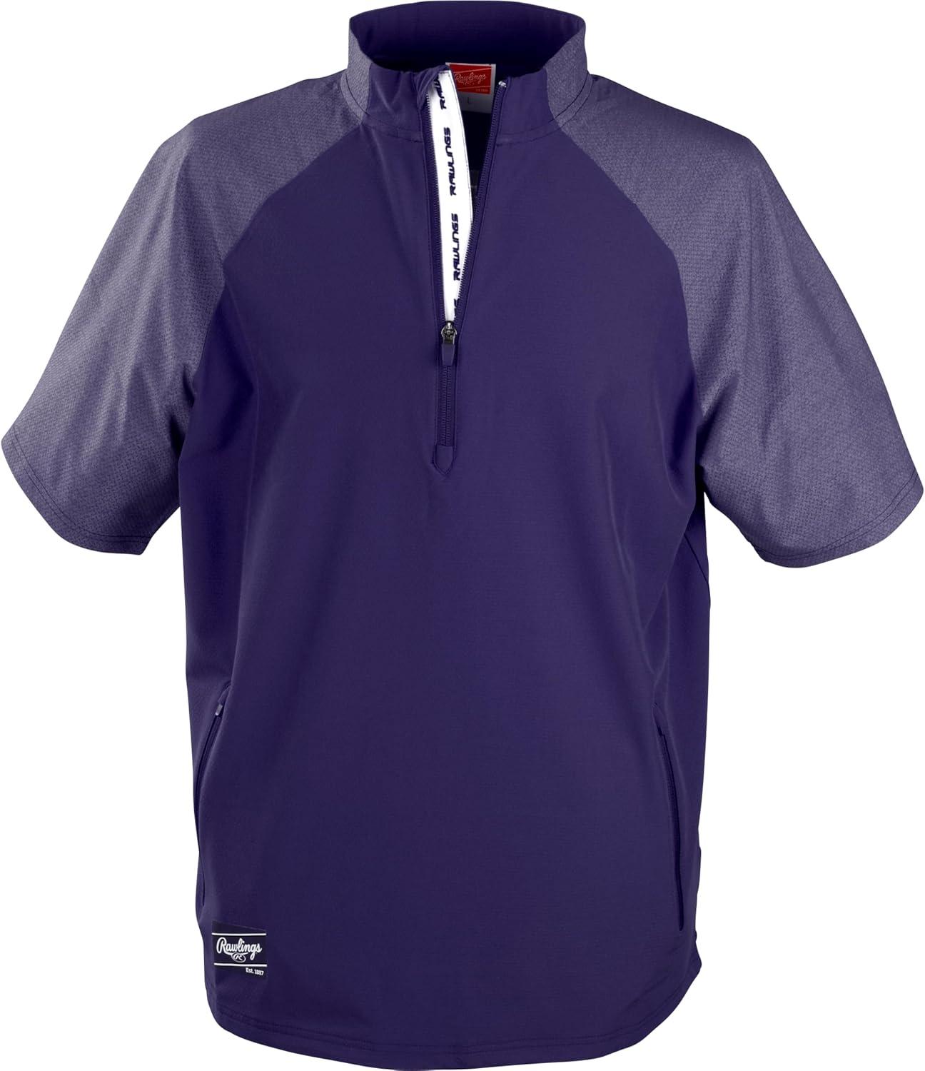 imageRawlings Mens Rawlings  Colorsync Short Sleeve Cage Jacket  Adult Sizes  Multiple ColorsPurple
