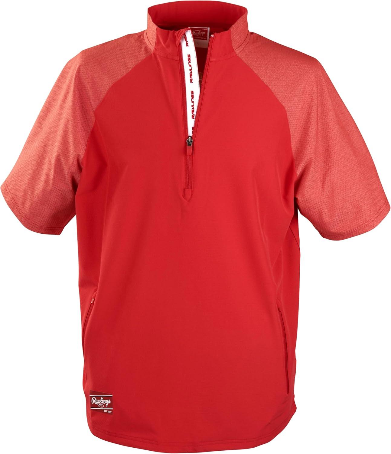 imageRawlings Mens Rawlings  Colorsync Short Sleeve Cage Jacket  Adult Sizes  Multiple ColorsScarlet