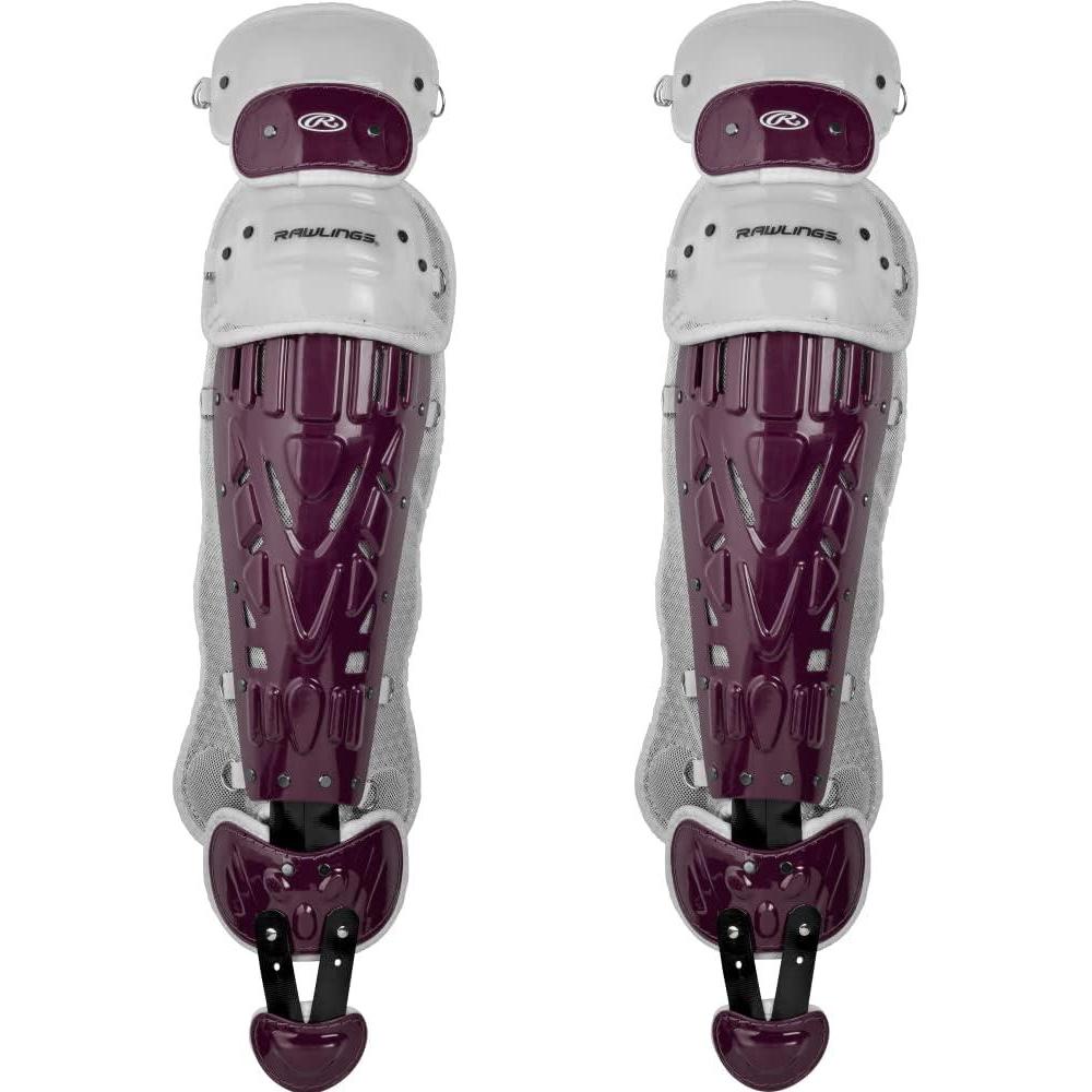 imageRawlings  Velo Catchers Leg Guards  Baseball  Adult amp Intermediate Sizing  Multiple ColorsMaroonWhite
