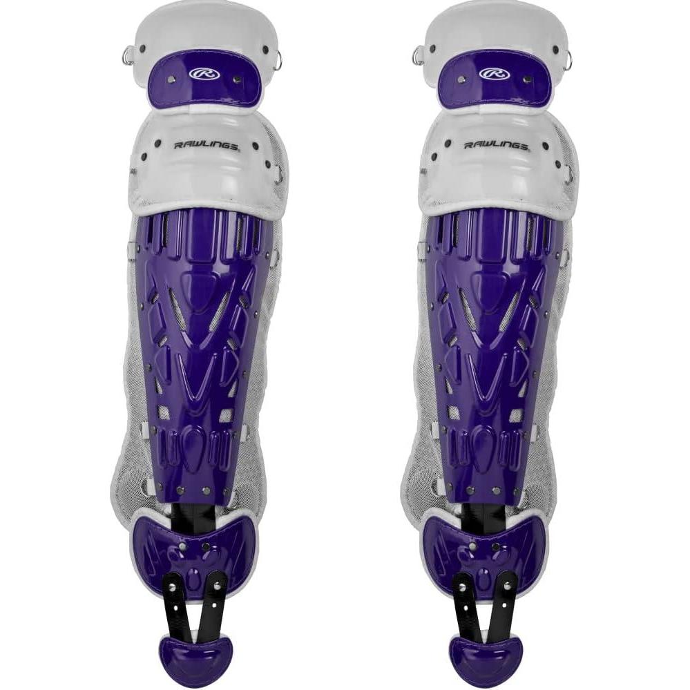 imageRawlings  Velo Catchers Leg Guards  Baseball  Adult amp Intermediate Sizing  Multiple ColorsPurpleWhite