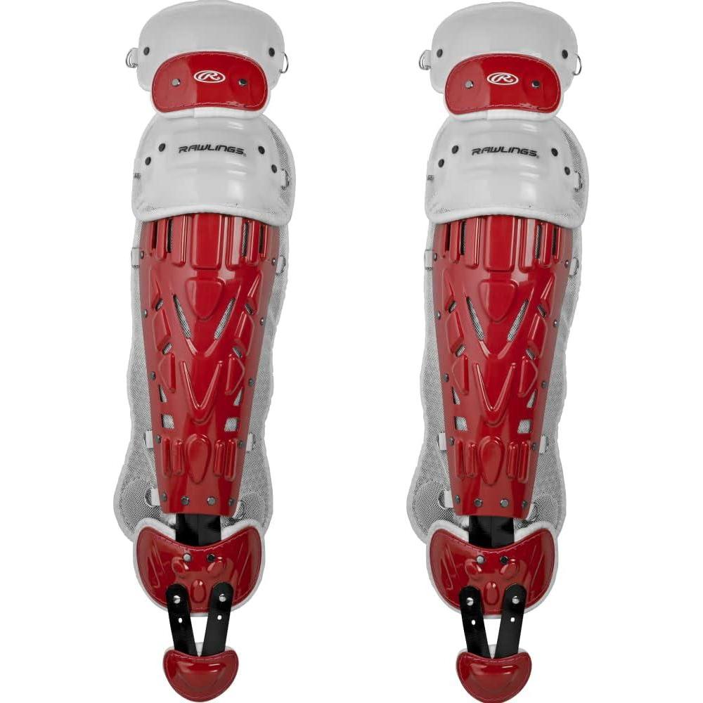 imageRawlings  Velo Catchers Leg Guards  Baseball  Adult amp Intermediate Sizing  Multiple ColorsScarletWhite
