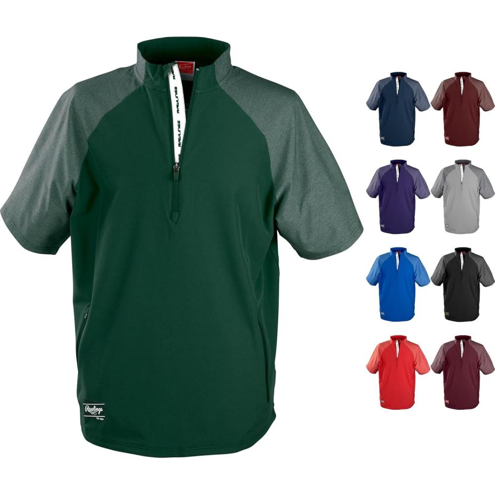 imageRawlings Mens Rawlings  Colorsync Short Sleeve Cage Jacket  Adult Sizes  Multiple ColorsDark Green