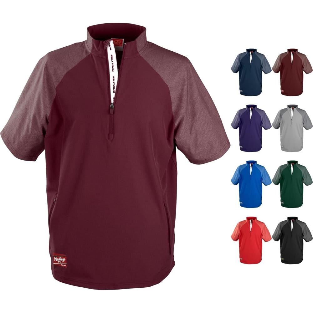 imageRawlings Mens Rawlings Colorsync Short Sleeve Cage Jacket Adult Sizes Multiple ColorsMaroon