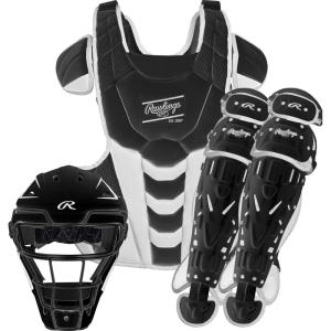 Rawlings | Velo Fastpitch Softball Catcher’s Set | NOCSAE Certified | Adult | Intermediate | Youth | Multiple Colors(Black/White)