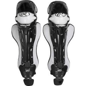 Rawlings Rawlings | MACH Catcher’s Leg Guards | Baseball | NOCSAE Certified | Adult & Intermediate Sizing | Multiple Colors(Black / White)