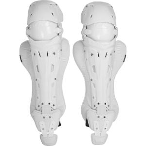 Rawlings Rawlings | MACH Catcher’s Leg Guards | Baseball | NOCSAE Certified | Adult & Intermediate Sizing | Multiple Colors(White / White)
