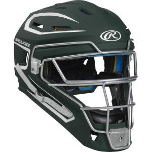 Rawlings Rawlings | MACH Series Catcher’s Helmet | Baseball | Junior & Senior Sizes | Multiple Styles(Dark Green / White)