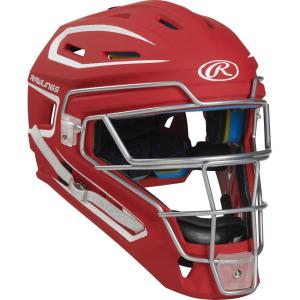 Rawlings Rawlings | MACH Series Catcher’s Helmet | Baseball | Junior & Senior Sizes | Multiple Styles(Scarlet / White)