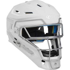 Rawlings Rawlings | MACH Series Catcher’s Helmet | Baseball | Junior & Senior Sizes | Multiple Styles(White / White)