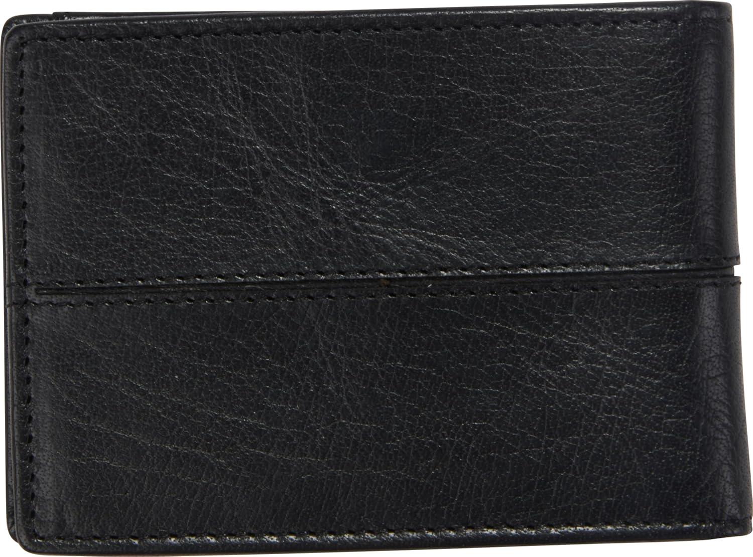 imageRawlings Mens Bifold Wallet Collection Genuine Leather Multiple Styles amp ColorsBlack Slim Debossed Logo
