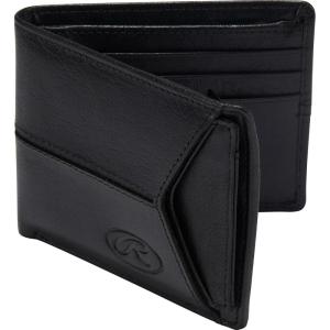 Rawlings | Men’s Bifold Wallet Collection | Genuine Leather | Multiple Styles & Colors(Black | Insert Included | Debossed Logo)