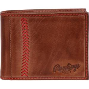 Rawlings | Men’s Bifold Wallet Collection | Genuine Leather | Multiple Styles & Colors(Brown | Baseball Seam Stitch)