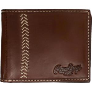 Rawlings | Men’s Bifold Wallet Collection | Genuine Leather | Multiple Styles & Colors(Dark Brown | Baseball Seam Stitch)