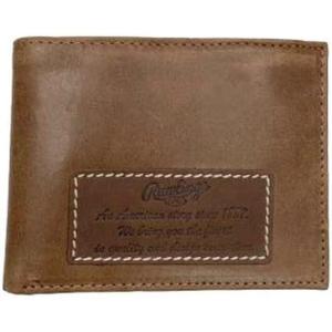 Rawlings | Men’s Bifold Wallet Collection | Genuine Leather | Multiple Styles & Colors(Light Brown | 1887 Patch)