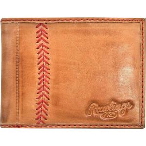 Rawlings | Men’s Bifold Wallet Collection | Genuine Leather | Multiple Styles & Colors(Tan | Baseball Seam Stitch)