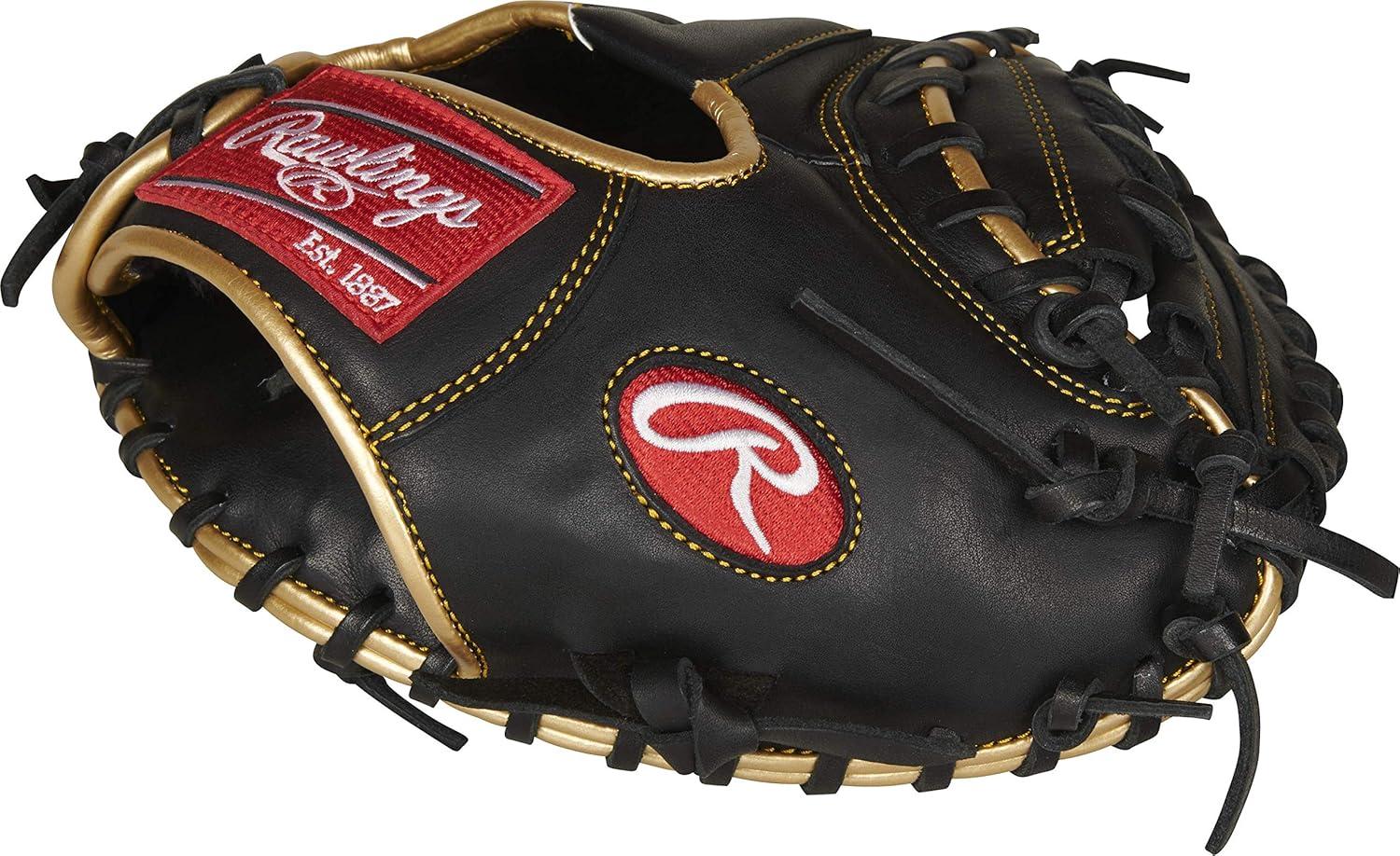 imageRawlings InfieldCatcher Training Gloves BaseballSoftball Multiple StylesBlackGold 1Piece Closed Web