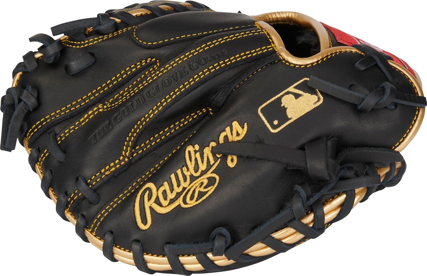 imageRawlings InfieldCatcher Training Gloves BaseballSoftball Multiple StylesBlackGold 1Piece Closed Web