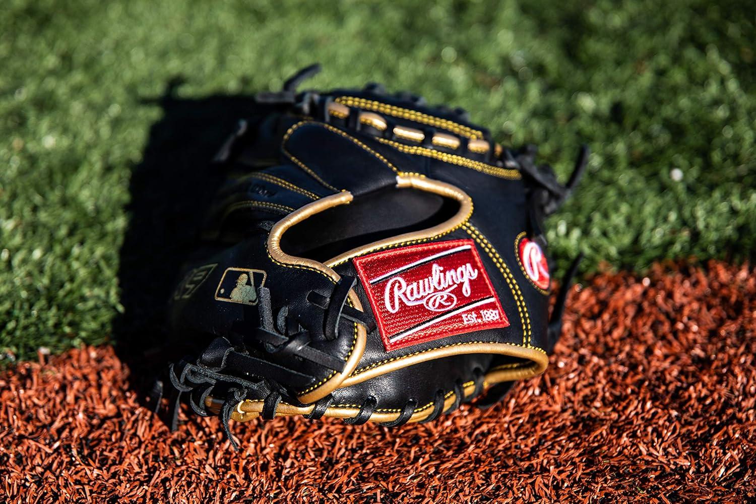 imageRawlings InfieldCatcher Training Gloves BaseballSoftball Multiple StylesBlackGold 1Piece Closed Web