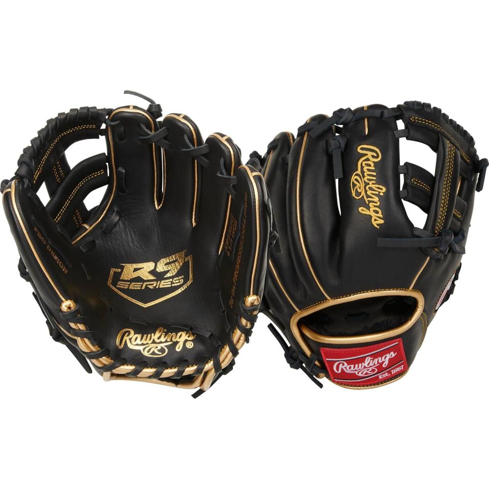 imageRawlings InfieldCatcher Training Gloves BaseballSoftball Multiple StylesBlackGold Single Post Web