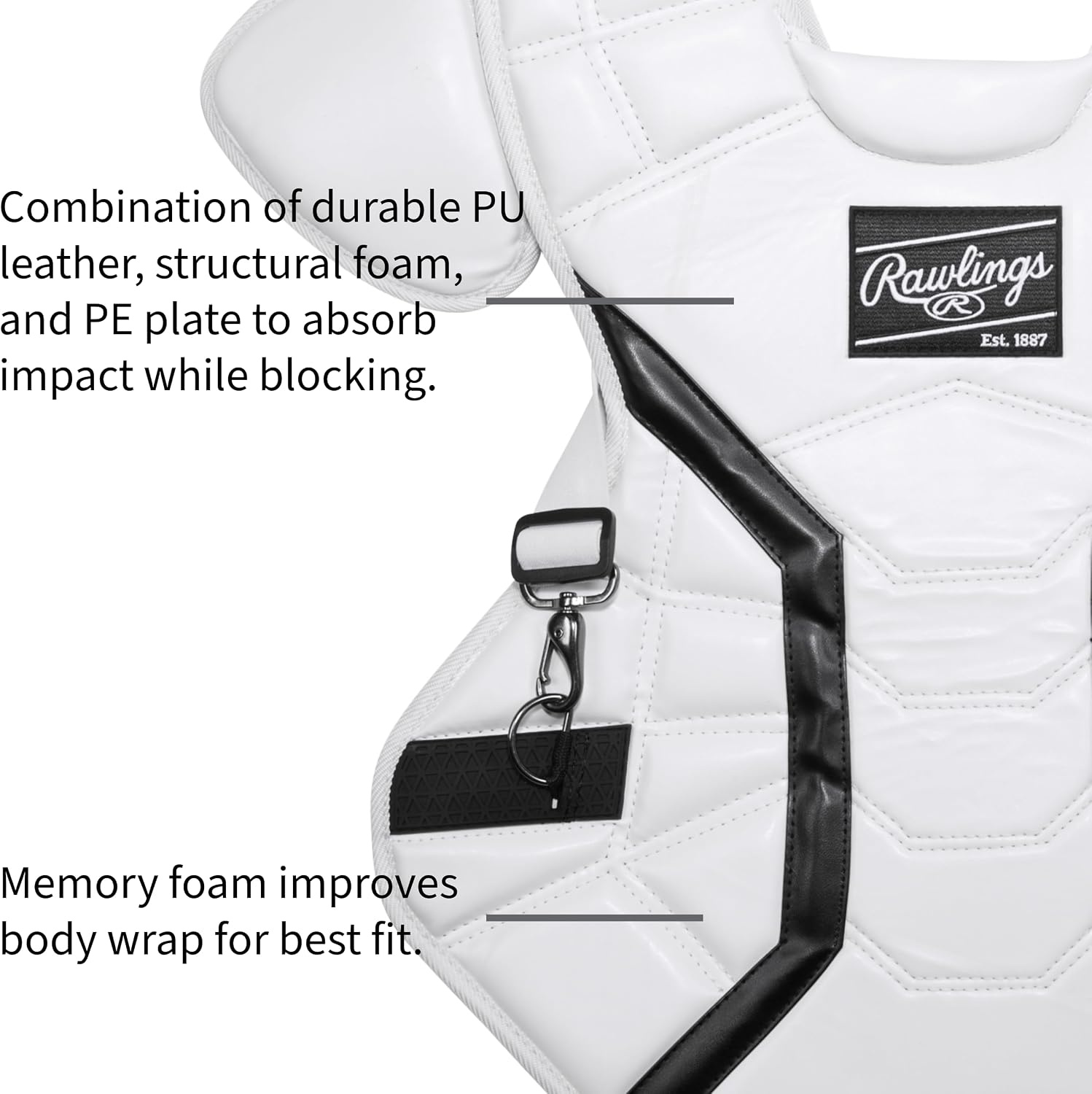 image:imageRawlings MACH PRO Series Catchers Chest Protector Adult amp Intermediate Sizing Multiple ColorsGraphite White