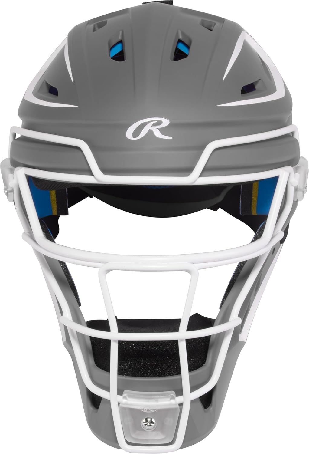 image:imageRawlings Rawlings MACH PRO Series Catchers Helmet Baseball NOCSAE Certified Junior amp Senior Sizing Multiple ColorsGraphite White