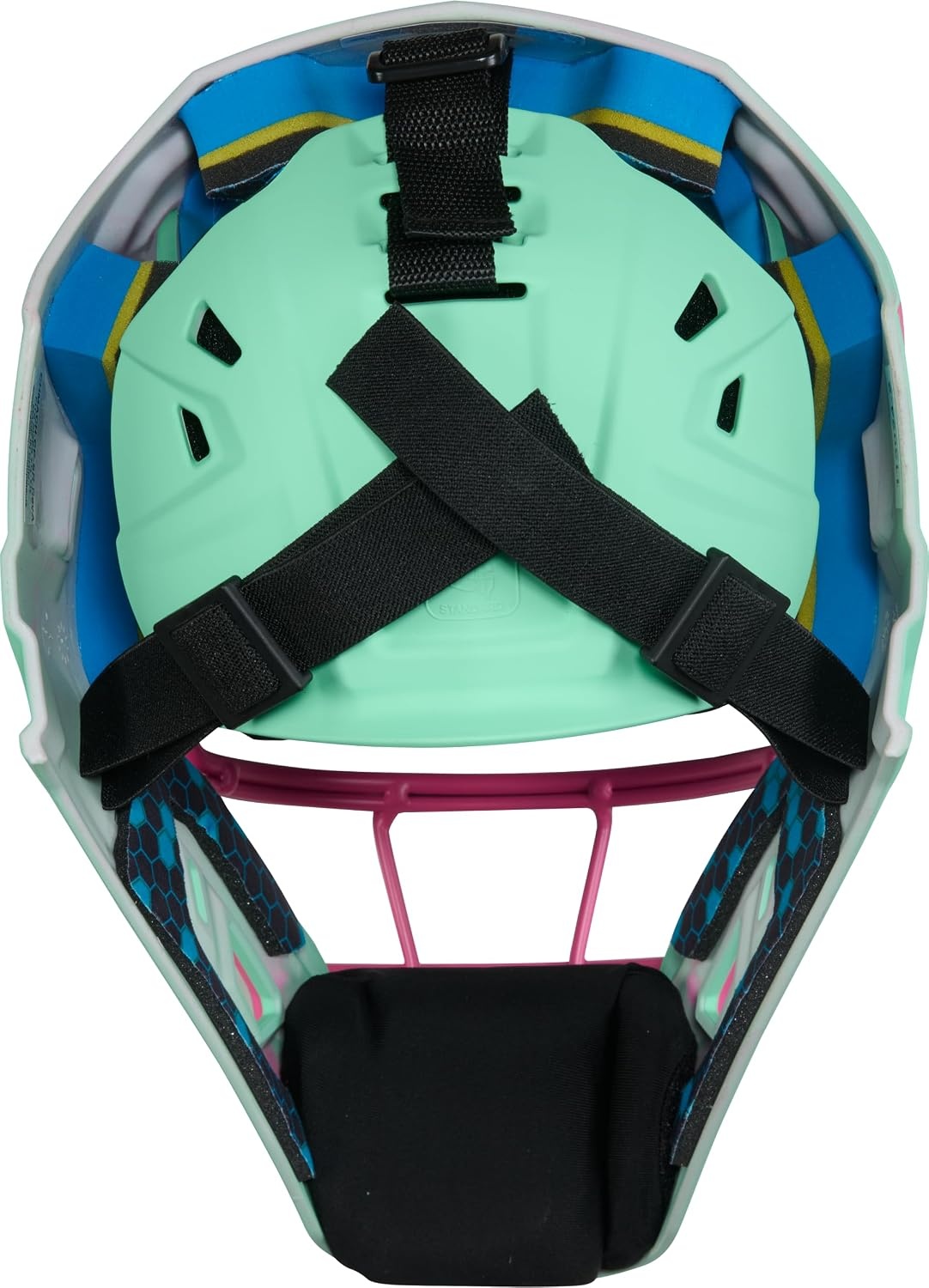 image:imageRawlings Rawlings MACH PRO Series Catchers Helmet Baseball NOCSAE Certified Junior amp Senior Sizing Multiple ColorsMint Pink