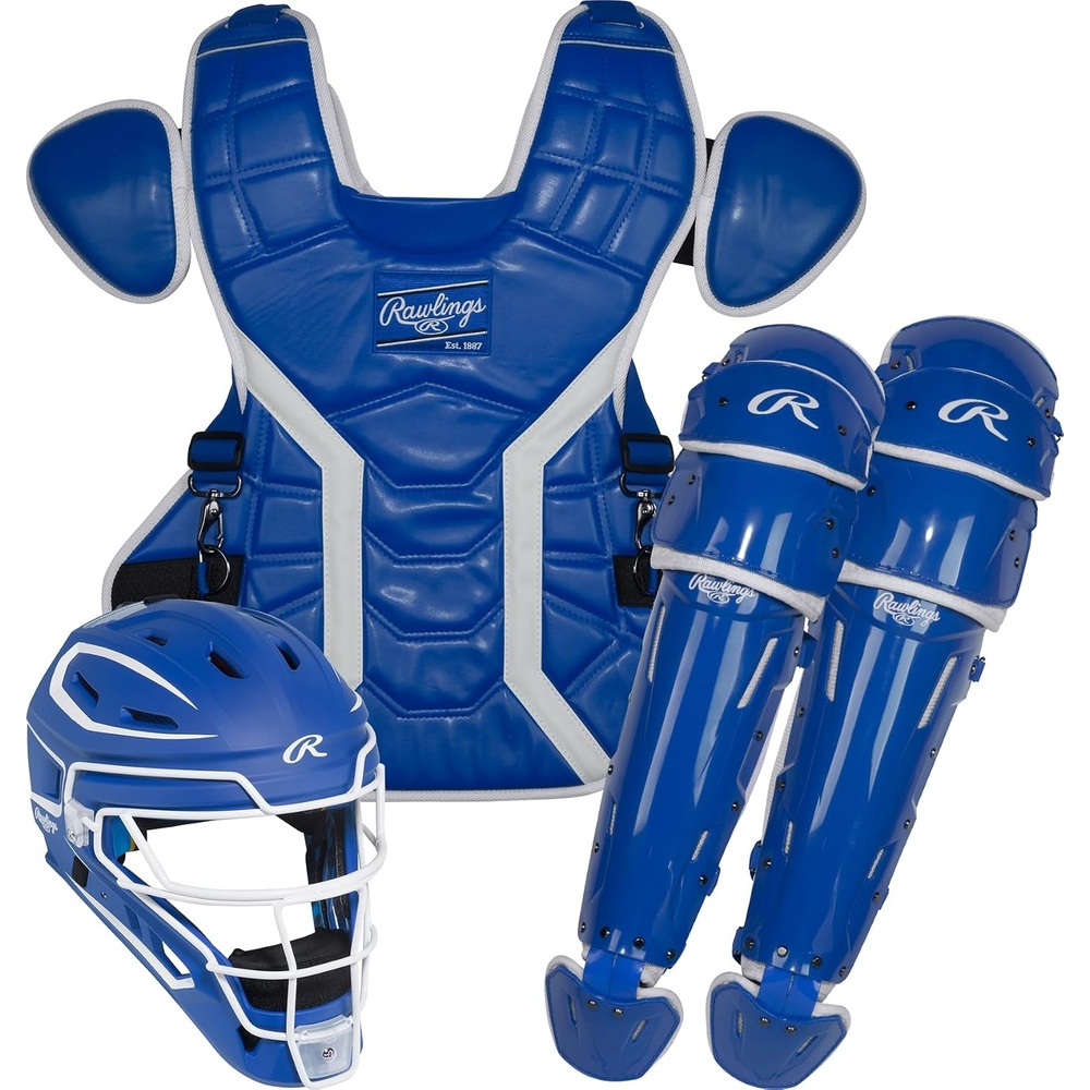 image:imageRawlings  MACH PRO Series Baseball Catchers Set  NOCSAE Certified  Adult amp Intermediate Sizing  Multiple ColorsRoyal  White